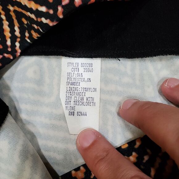 Nicole Miller Atelier Skirt Size 8 Multicolor Print Pencil Slit - Picture 5 of 5